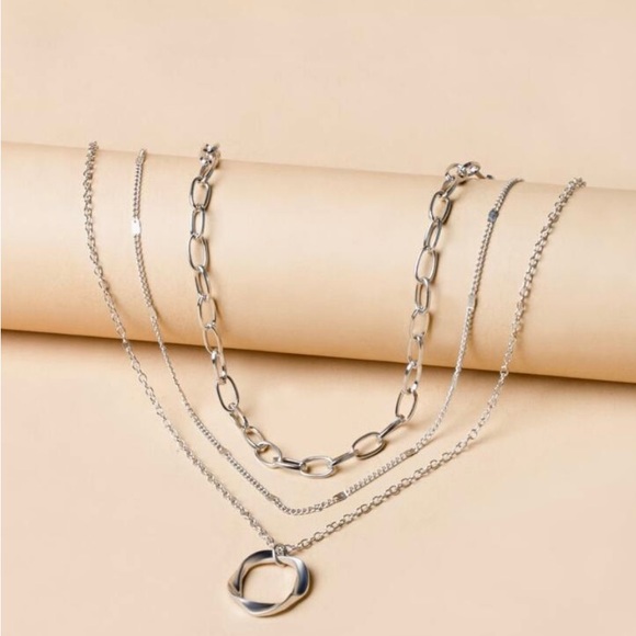 Anthropologie Jewelry - Geometric round charm layered necklace.